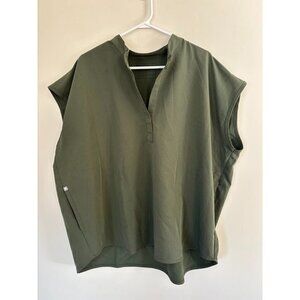 FIGS Scrub Top Womens XXL 2XL Olive Green Rafaela Technical Medical Nurse